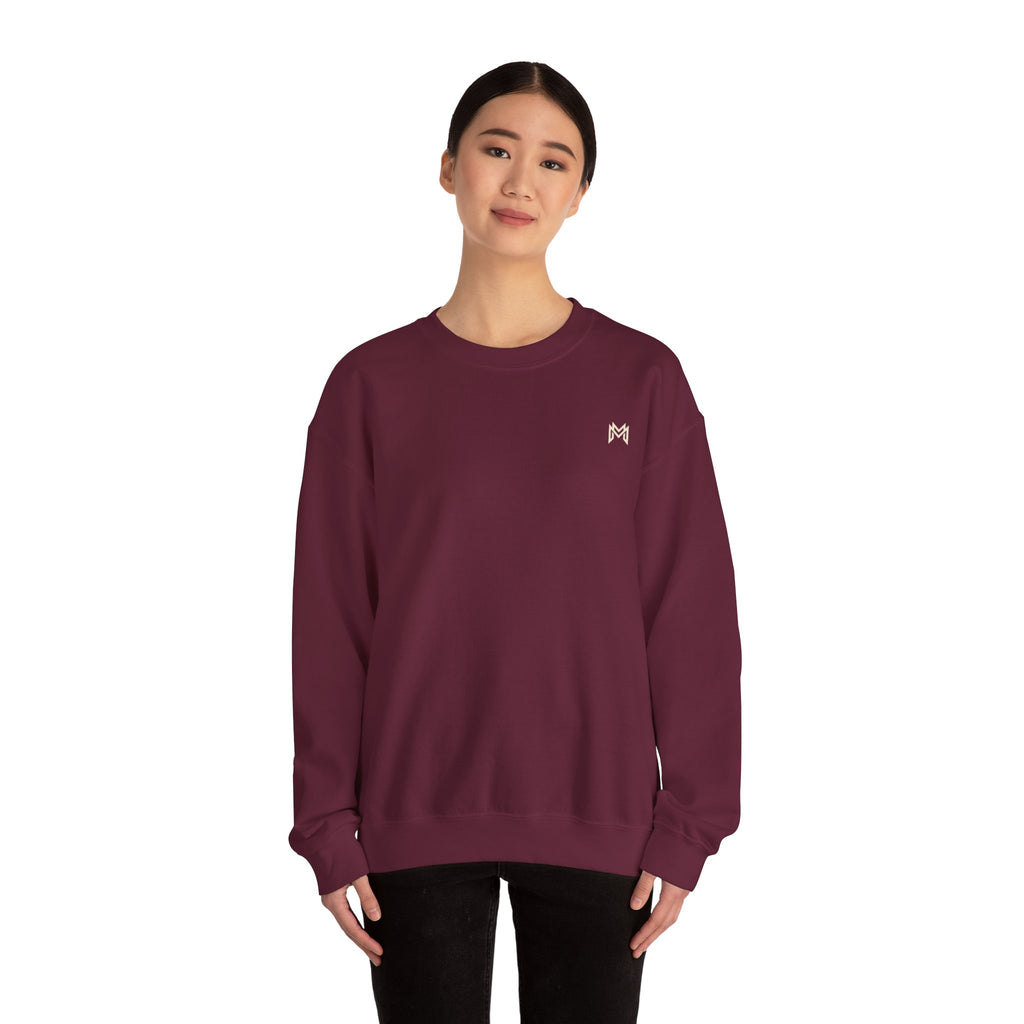 Classic White Crewneck Sweatshirt — Minimal Embroidered Everyday Pullover