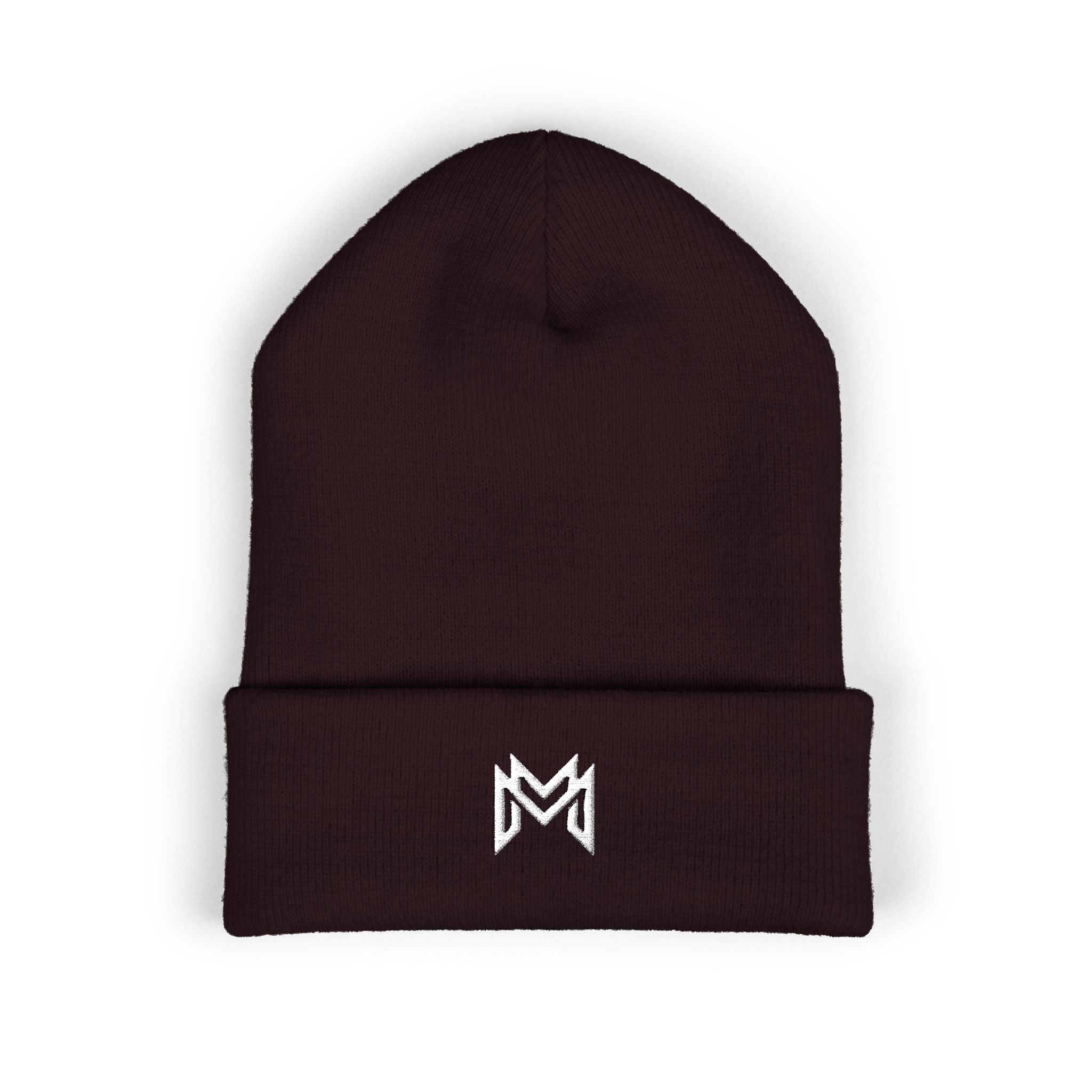 Embroidered Minimalist Logo Beanie — Classic Cuffed Knit Hat