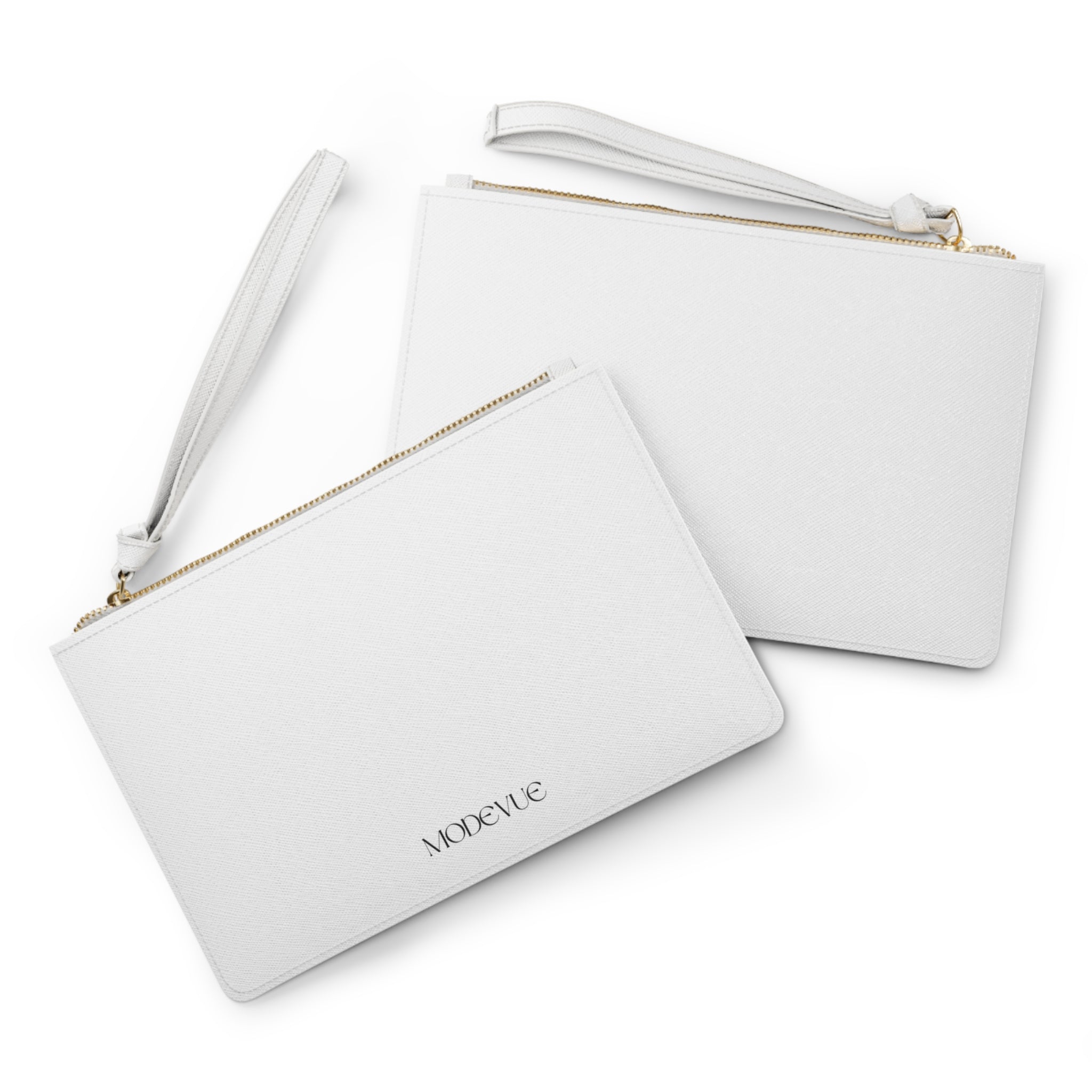 Modevue Minimalist White Clutch Bag — Sleek Wristlet Purse for Events & Everyday