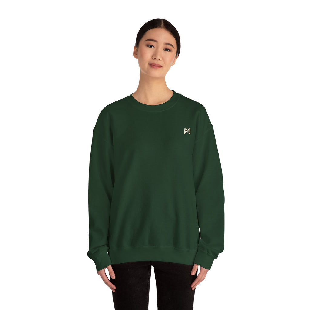 Classic White Crewneck Sweatshirt — Minimal Embroidered Everyday Pullover