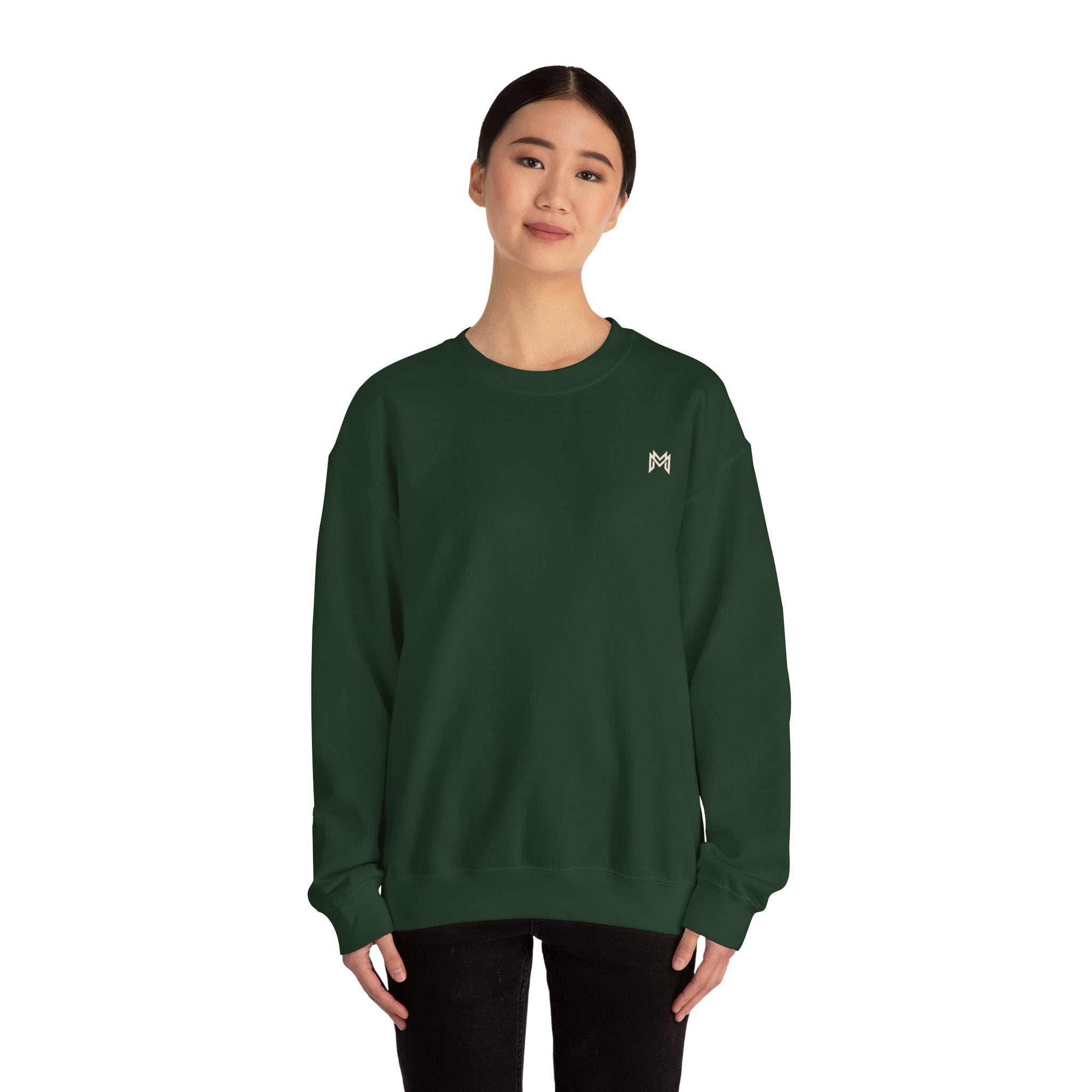 Classic White Crewneck Sweatshirt — Minimal Embroidered Everyday Pullover