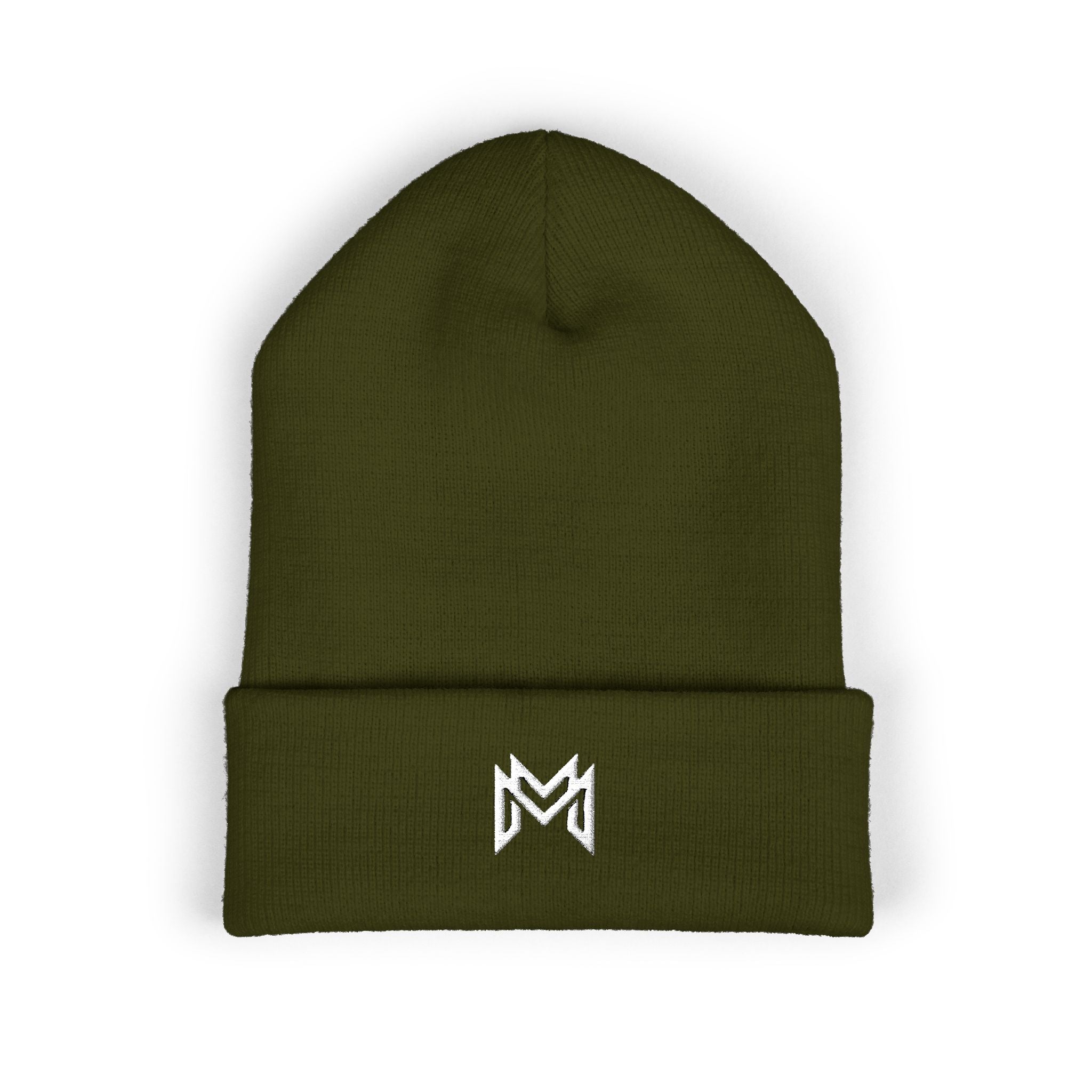 Embroidered Minimalist Logo Beanie — Classic Cuffed Knit Hat