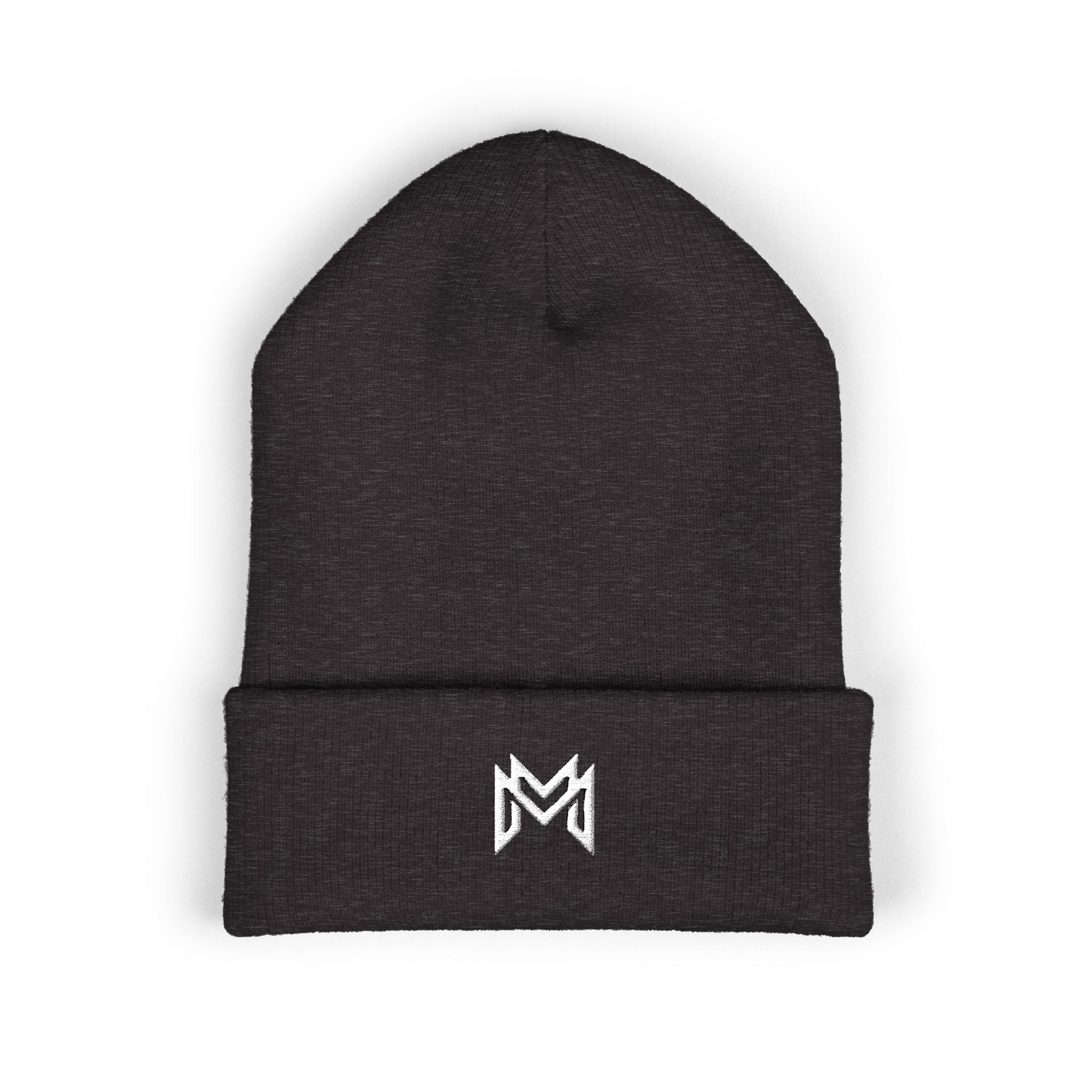 Embroidered Minimalist Logo Beanie — Classic Cuffed Knit Hat