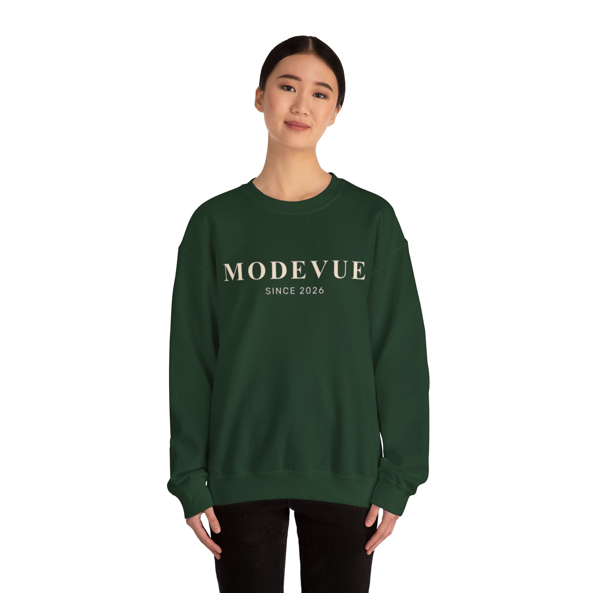 ModeVue Logo Sweatshirt — Minimalist Fashion Crewneck