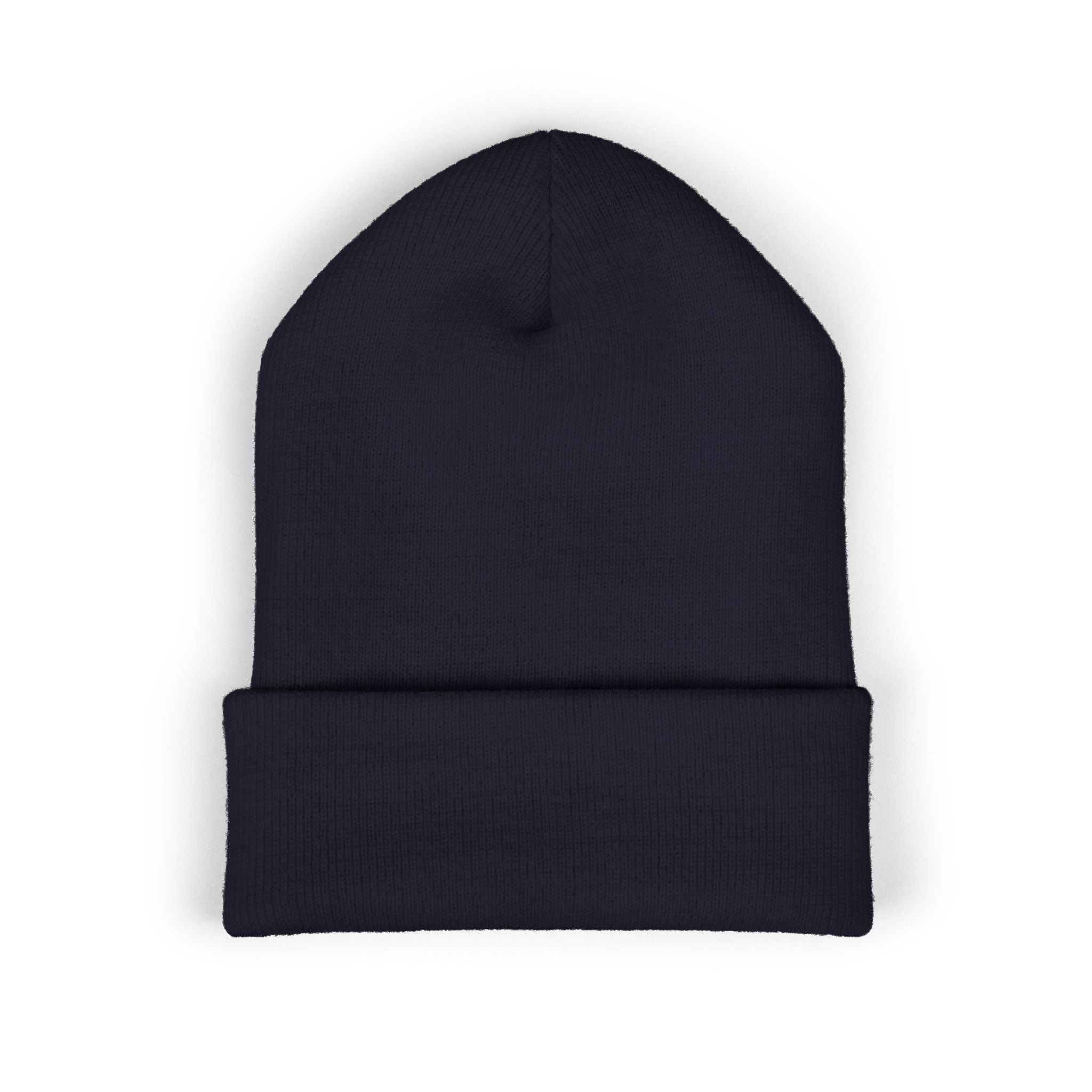 Embroidered Minimalist Logo Beanie — Classic Cuffed Knit Hat