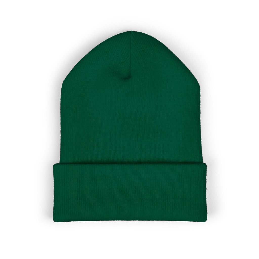 Embroidered Minimalist Logo Beanie — Classic Cuffed Knit Hat