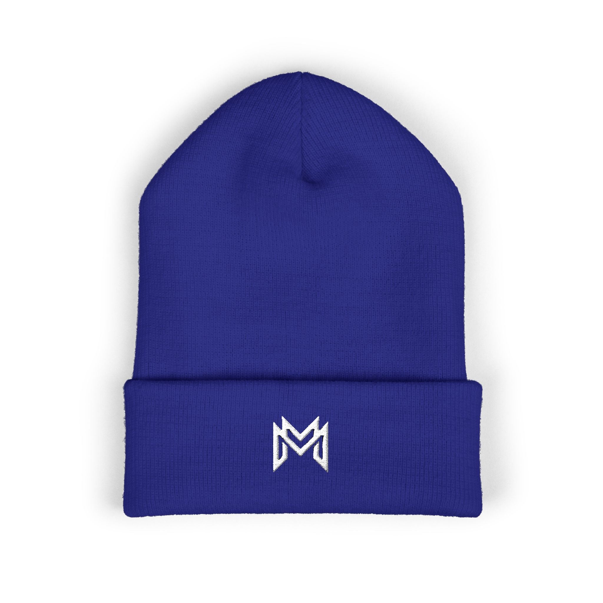 Embroidered Minimalist Logo Beanie — Classic Cuffed Knit Hat