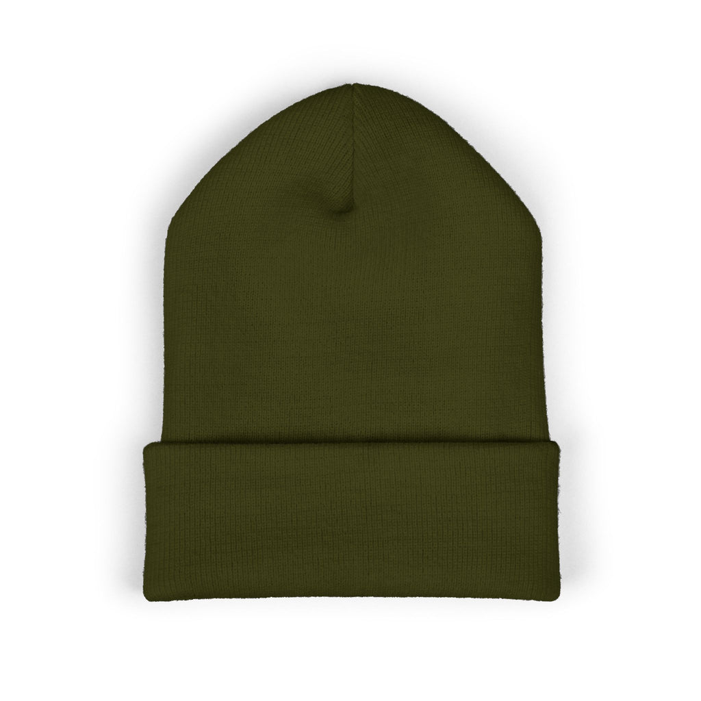 Embroidered Minimalist Logo Beanie — Classic Cuffed Knit Hat