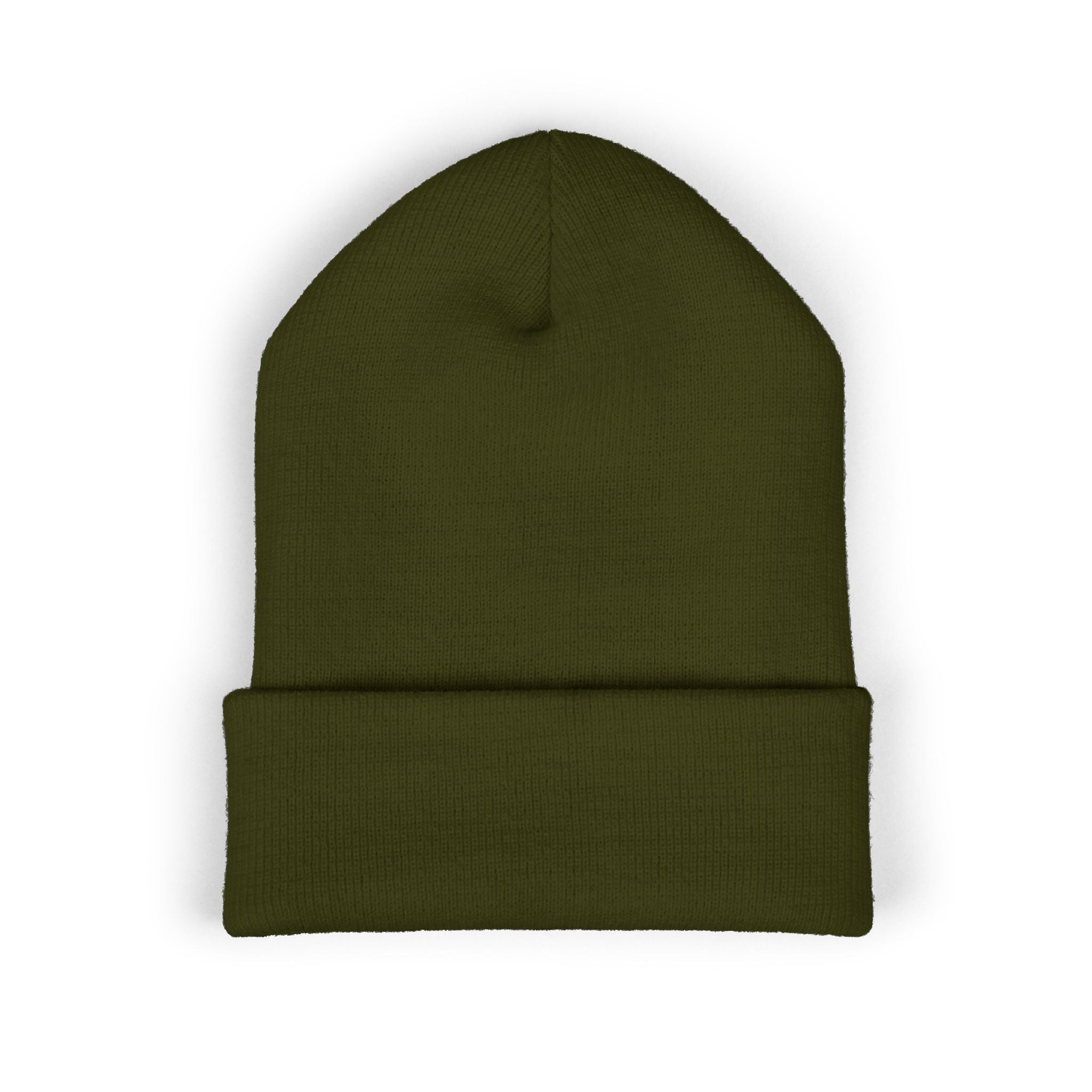 Embroidered Minimalist Logo Beanie — Classic Cuffed Knit Hat
