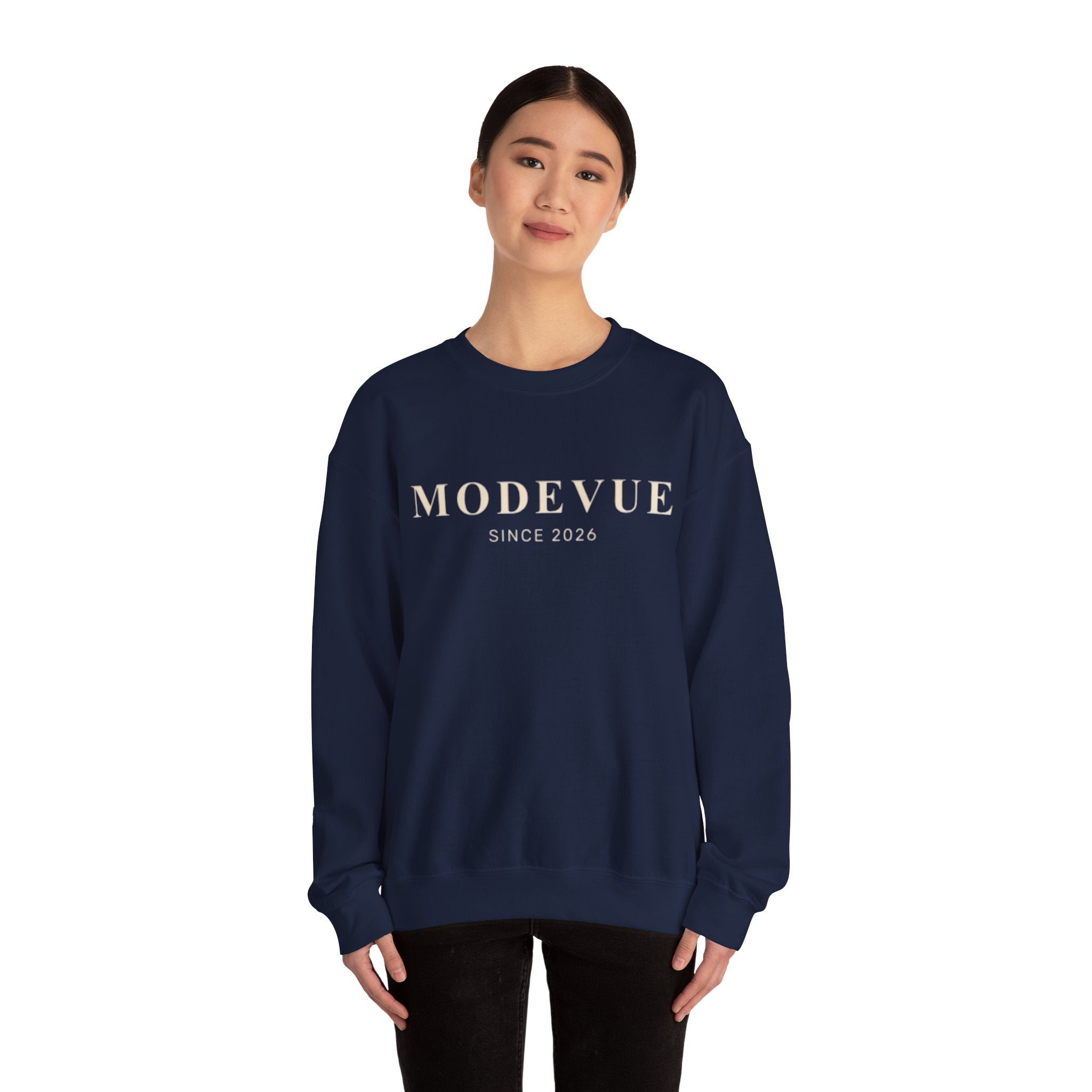 ModeVue Logo Sweatshirt — Minimalist Fashion Crewneck
