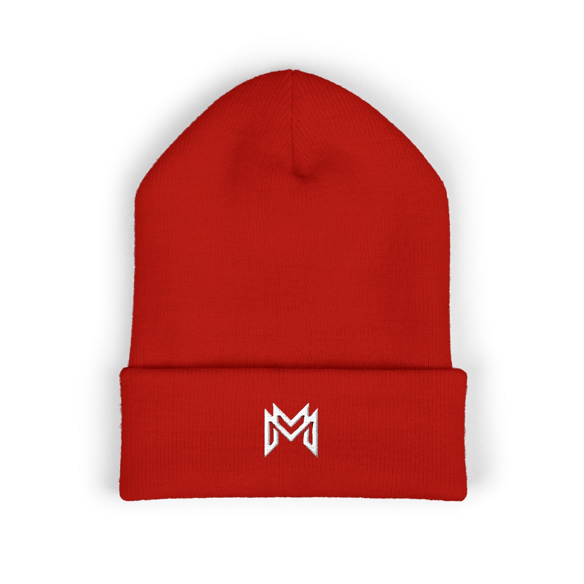 Embroidered Minimalist Logo Beanie — Classic Cuffed Knit Hat