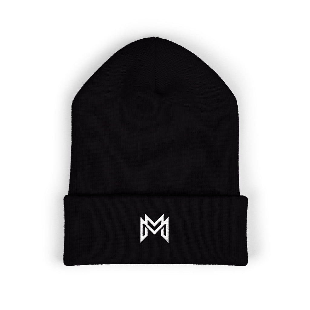 Embroidered Minimalist Logo Beanie — Classic Cuffed Knit Hat