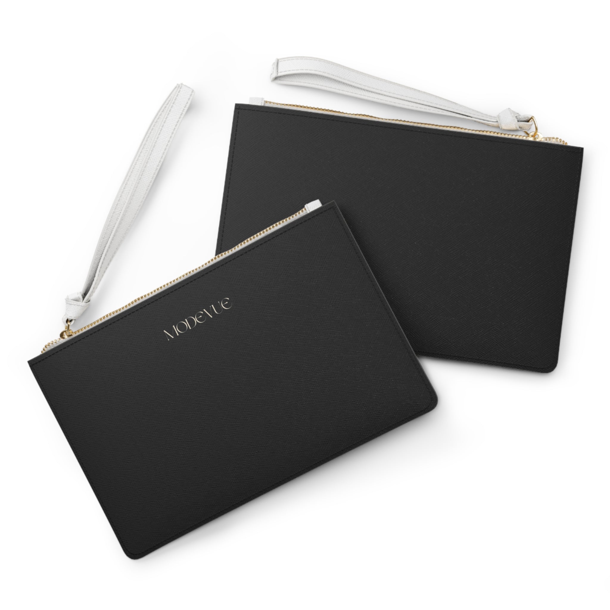Modevue Minimalist Black Clutch Bag — Sleek Wristlet Purse for Events & Everyday