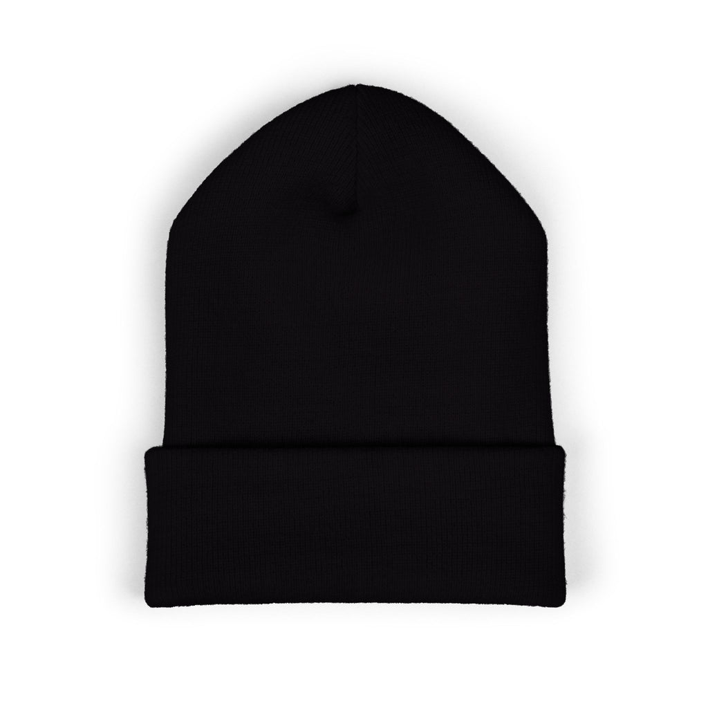 Embroidered Minimalist Logo Beanie — Classic Cuffed Knit Hat