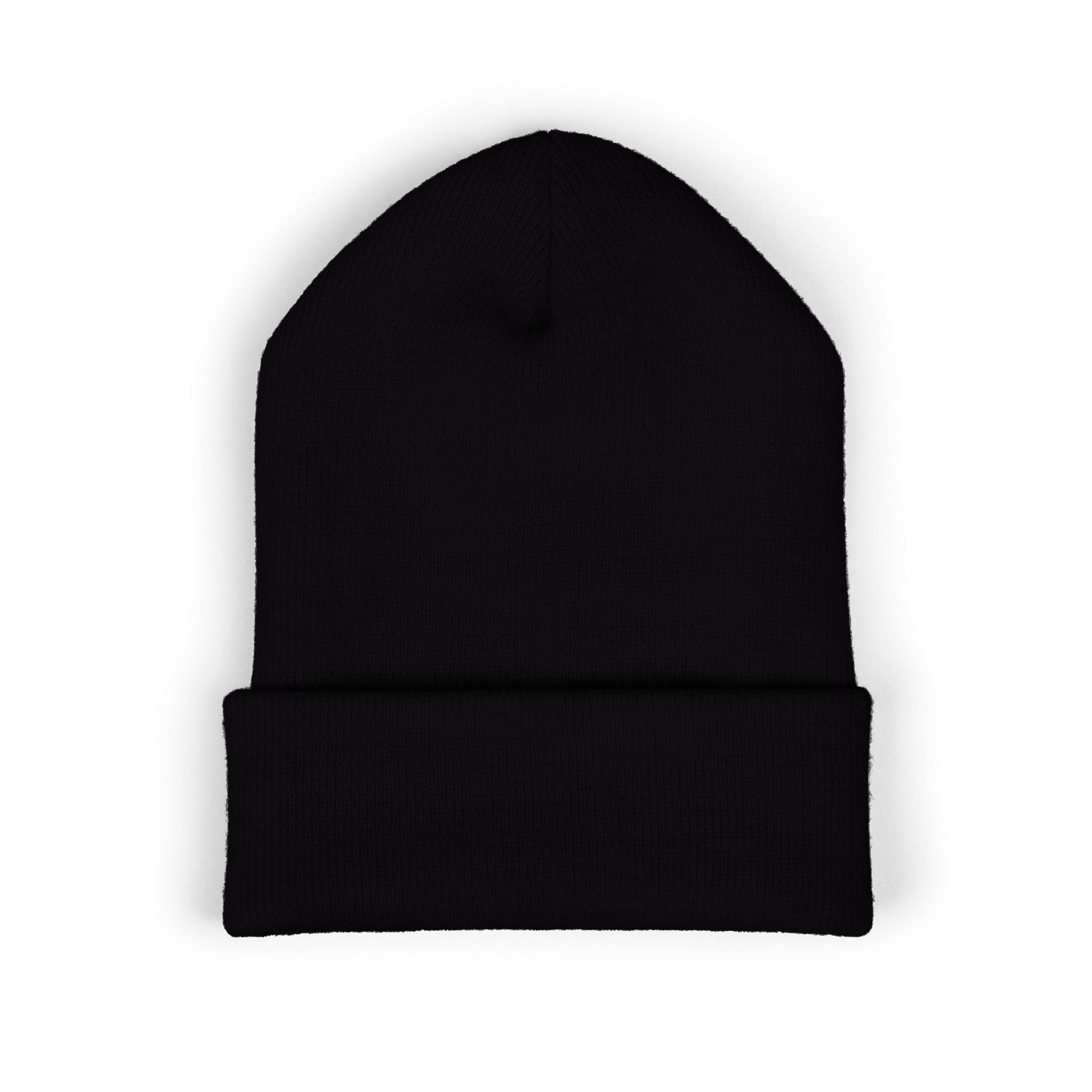 Embroidered Minimalist Logo Beanie — Classic Cuffed Knit Hat