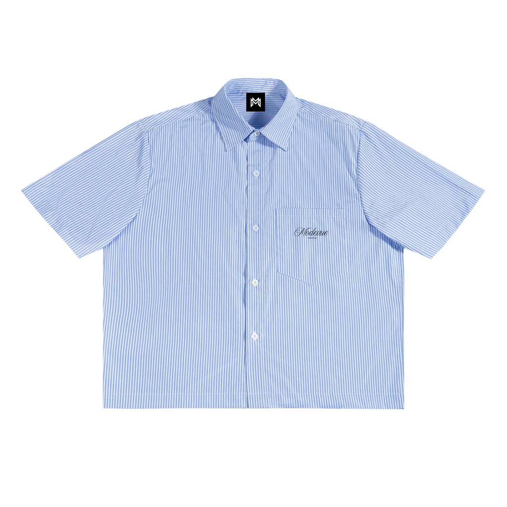 Modevue Men’s Oversized Vertical Stripe Boxy Shirt