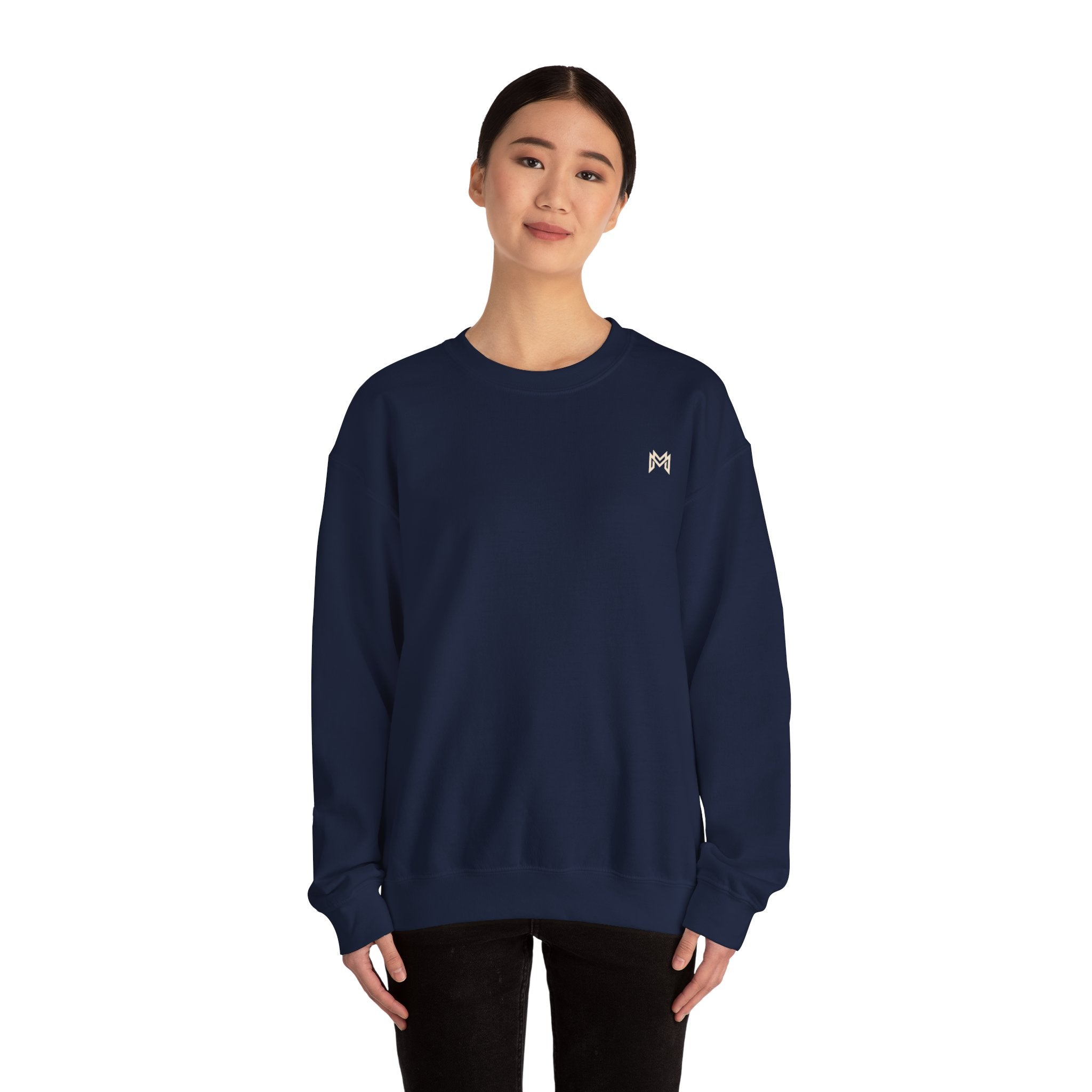 Classic White Crewneck Sweatshirt — Minimal Embroidered Everyday Pullover