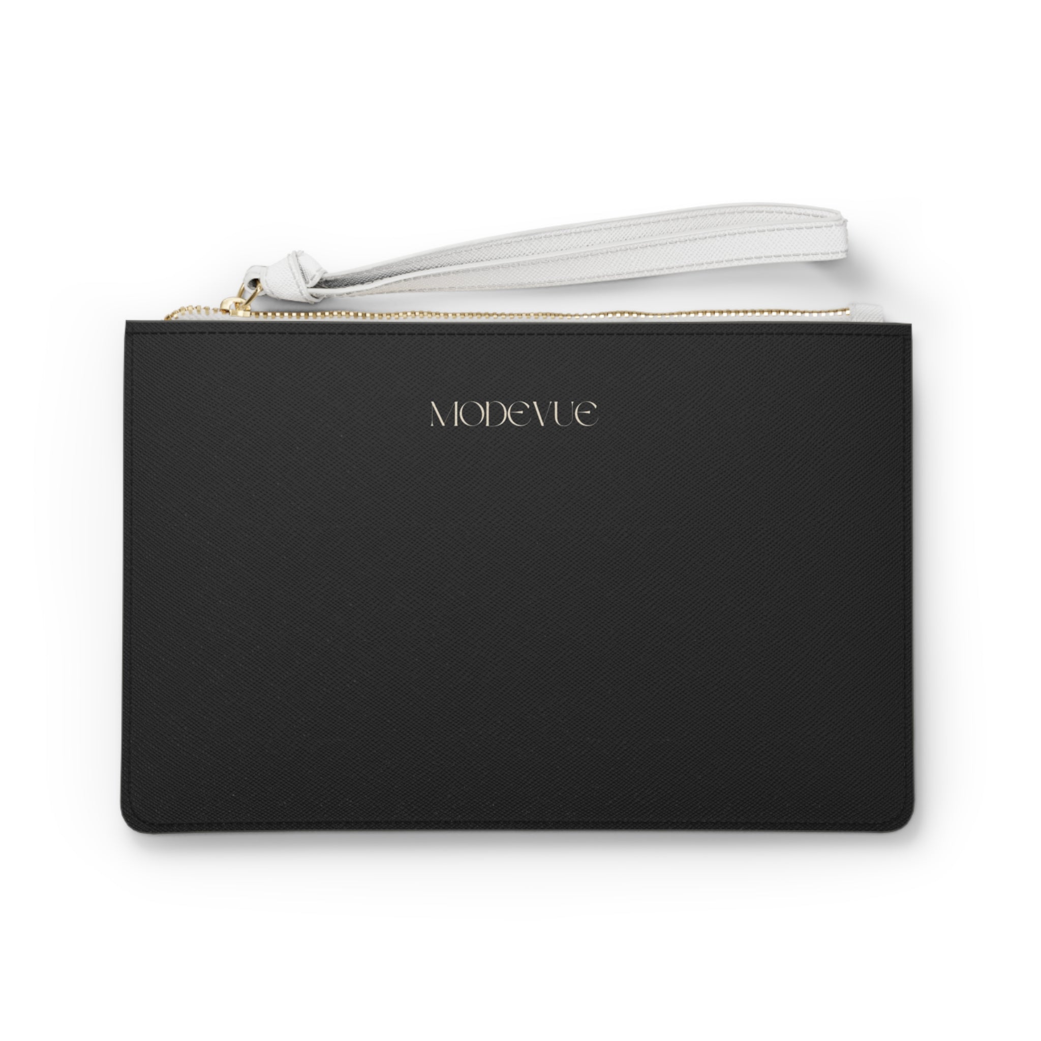Modevue Minimalist Black Clutch Bag — Sleek Wristlet Purse for Events & Everyday