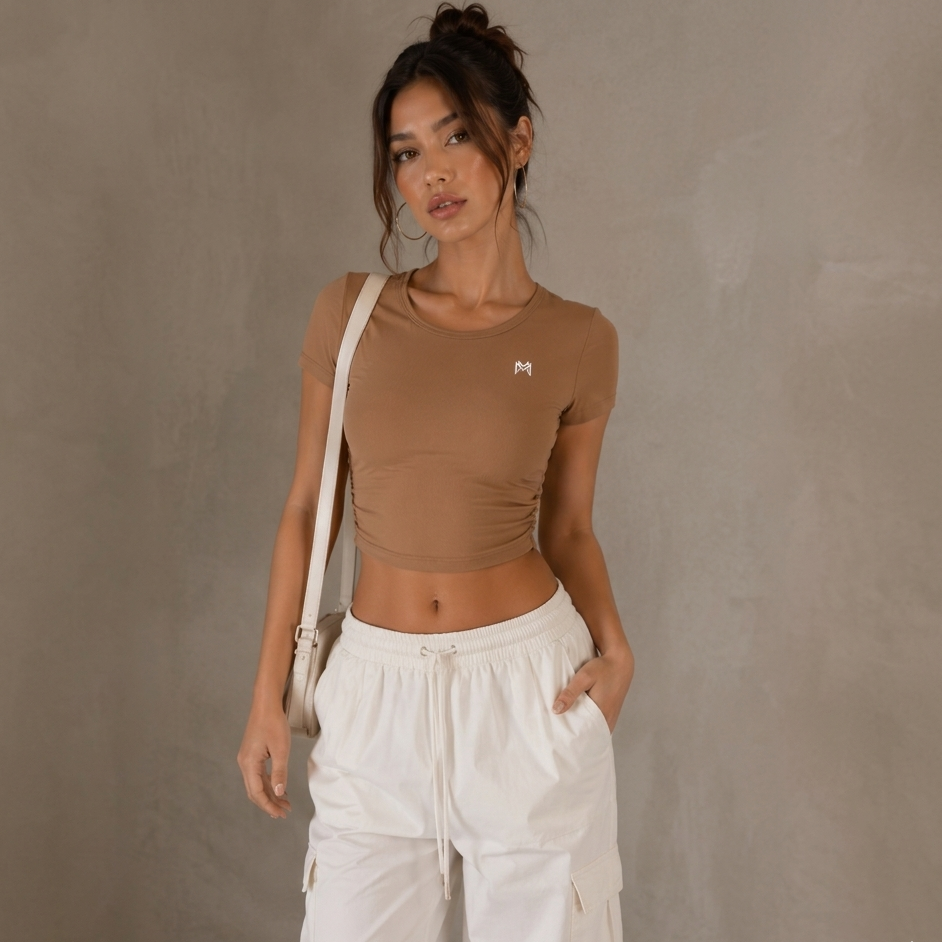 Ruched Bodycon Crop Top