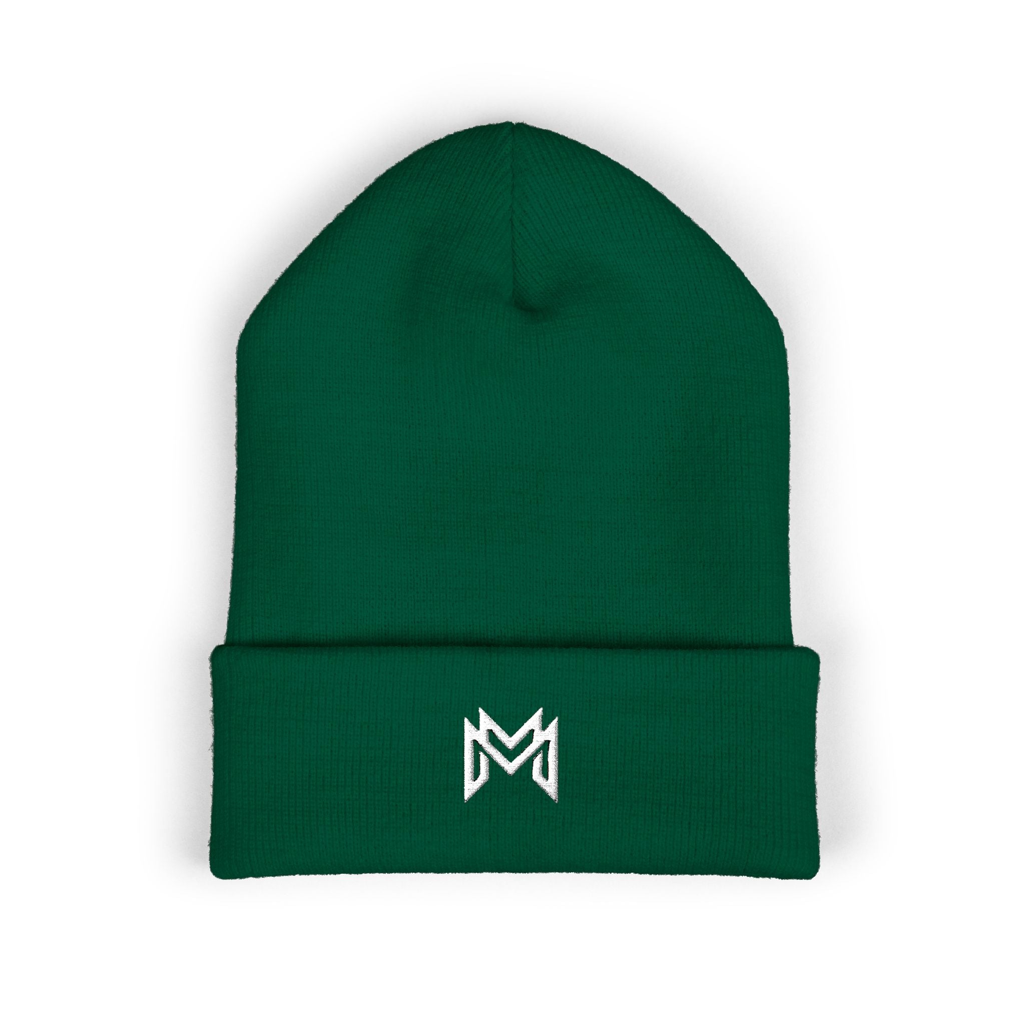 Embroidered Minimalist Logo Beanie — Classic Cuffed Knit Hat
