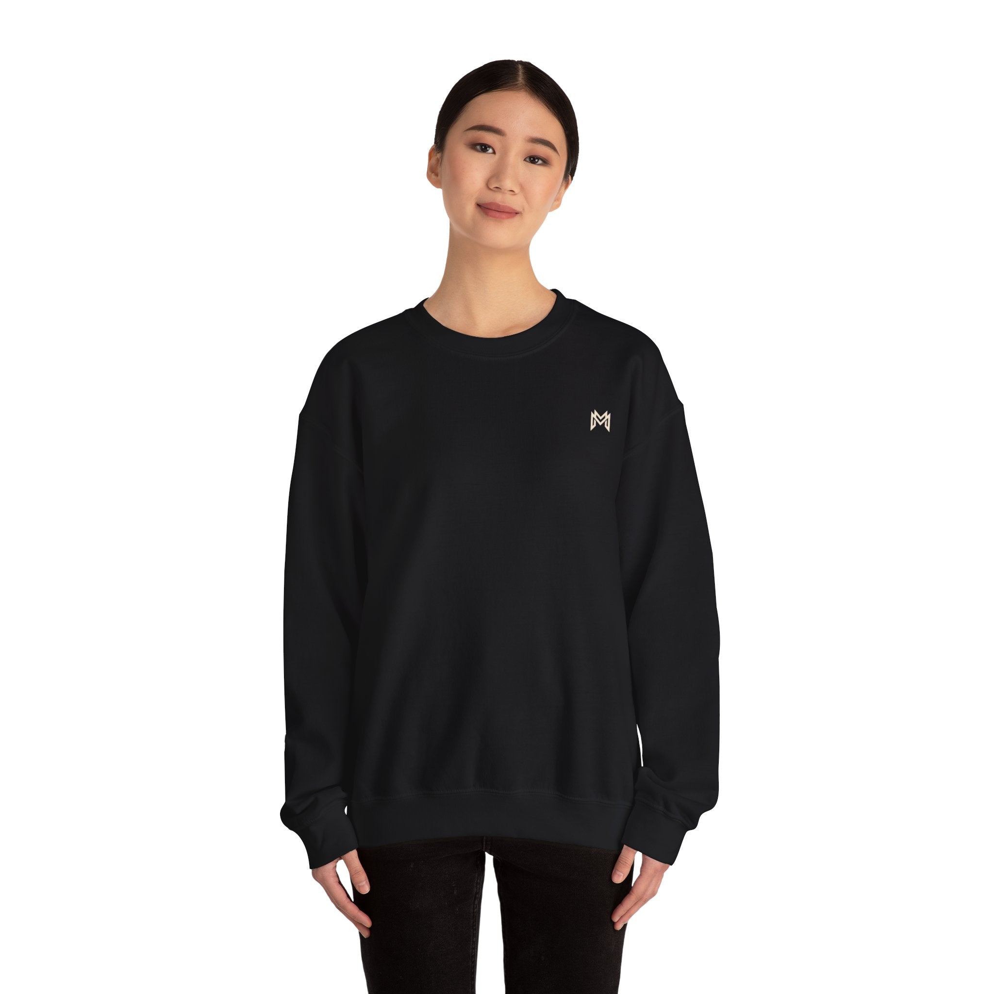 Classic White Crewneck Sweatshirt — Minimal Embroidered Everyday Pullover