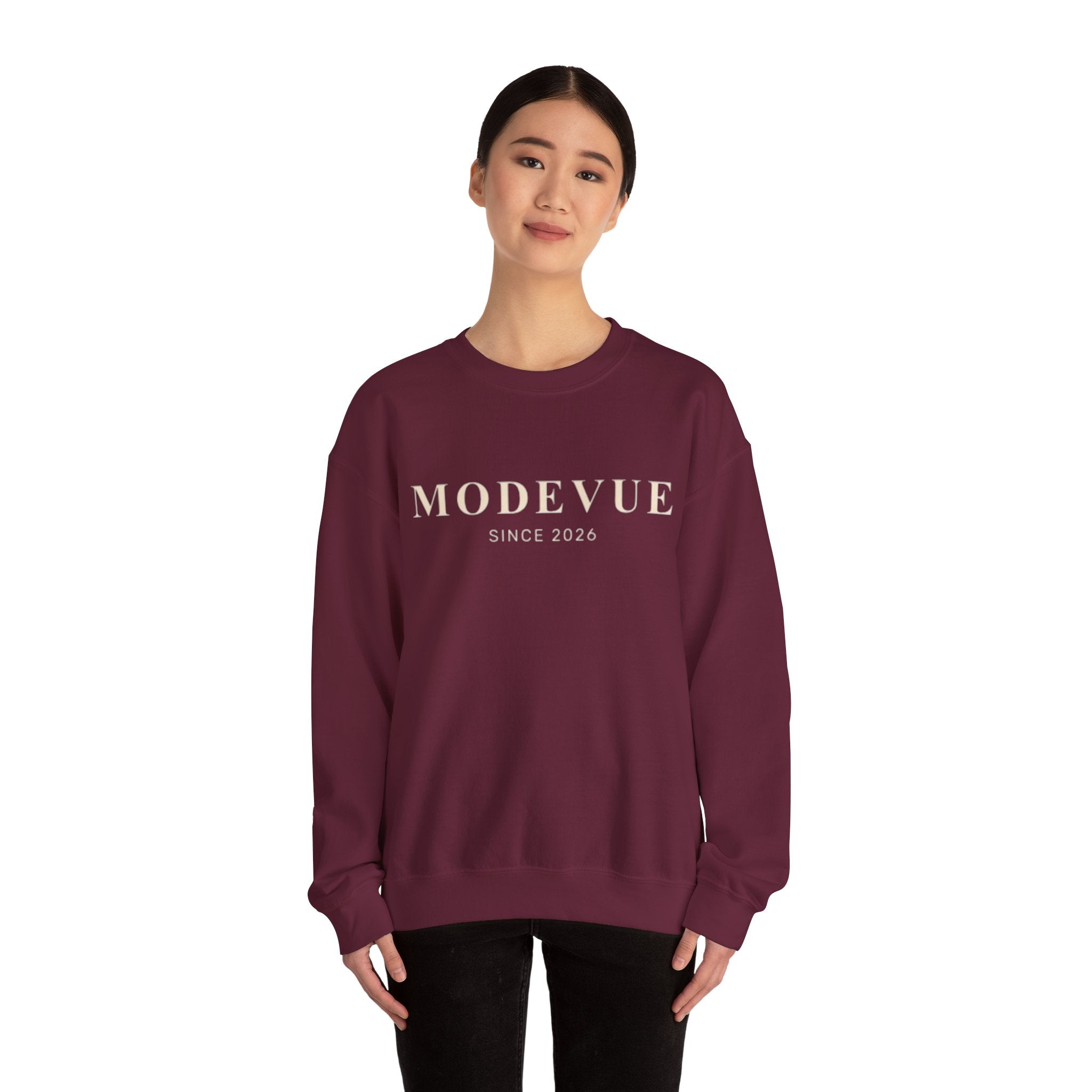 ModeVue Logo Sweatshirt — Minimalist Fashion Crewneck