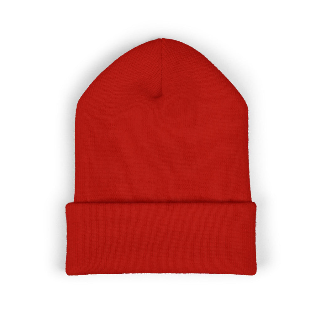 Embroidered Minimalist Logo Beanie — Classic Cuffed Knit Hat