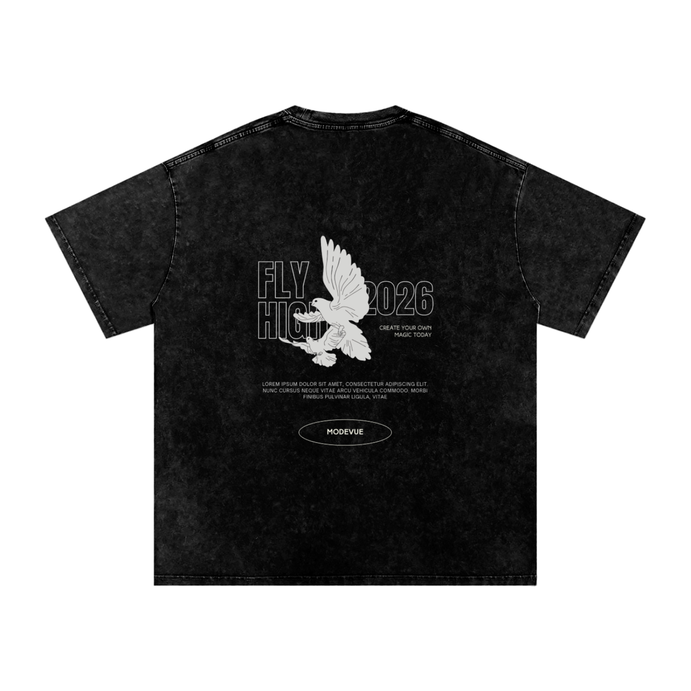 Snow Washed Oversized Cotton T-Shirt