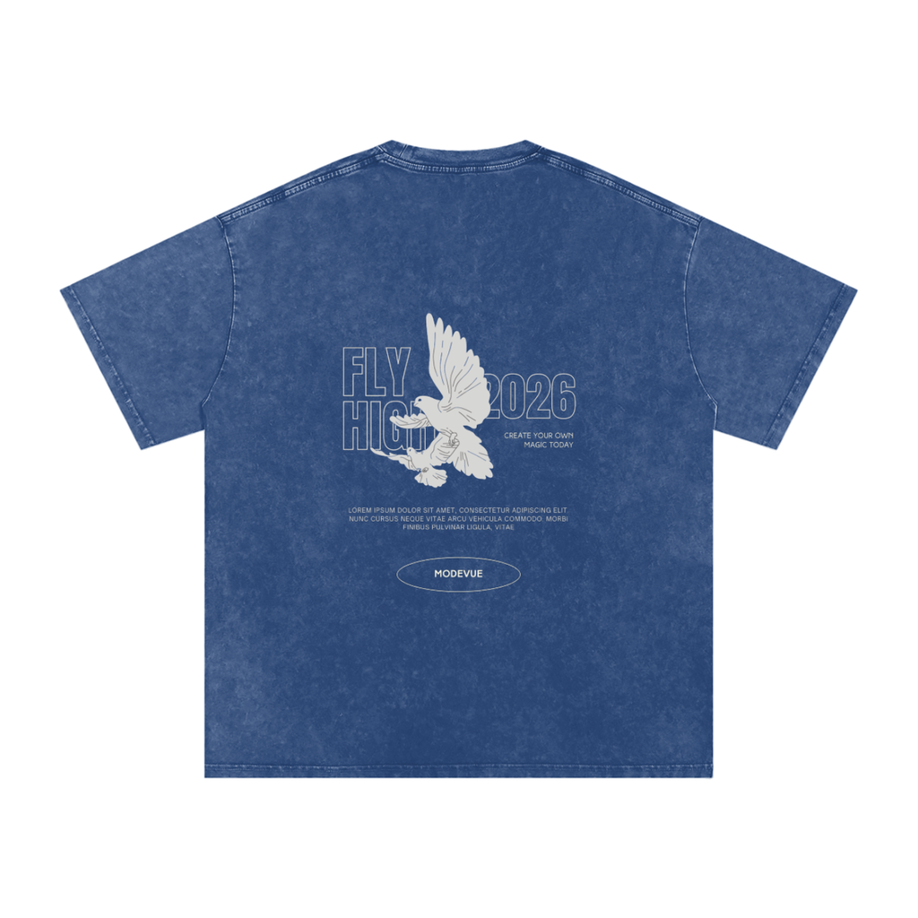 Snow Washed Oversized Cotton T-Shirt