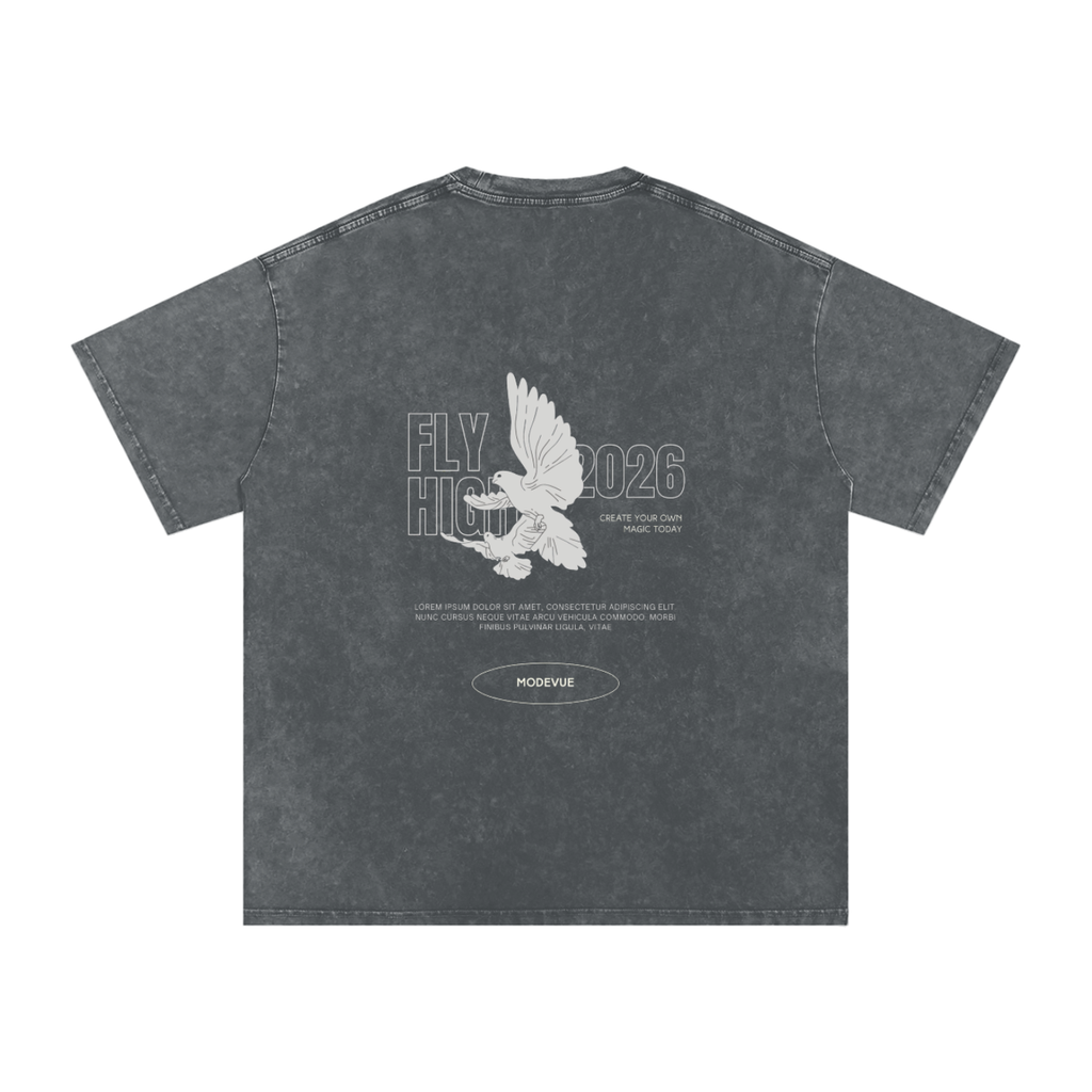 Snow Washed Oversized Cotton T-Shirt