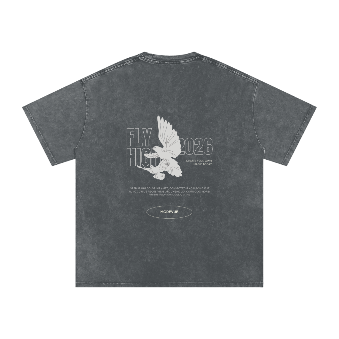 Snow Washed Oversized Cotton T-Shirt