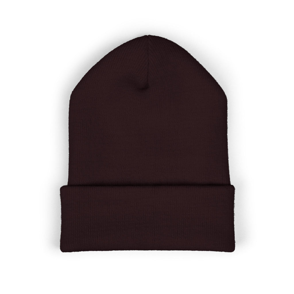 Embroidered Minimalist Logo Beanie — Classic Cuffed Knit Hat