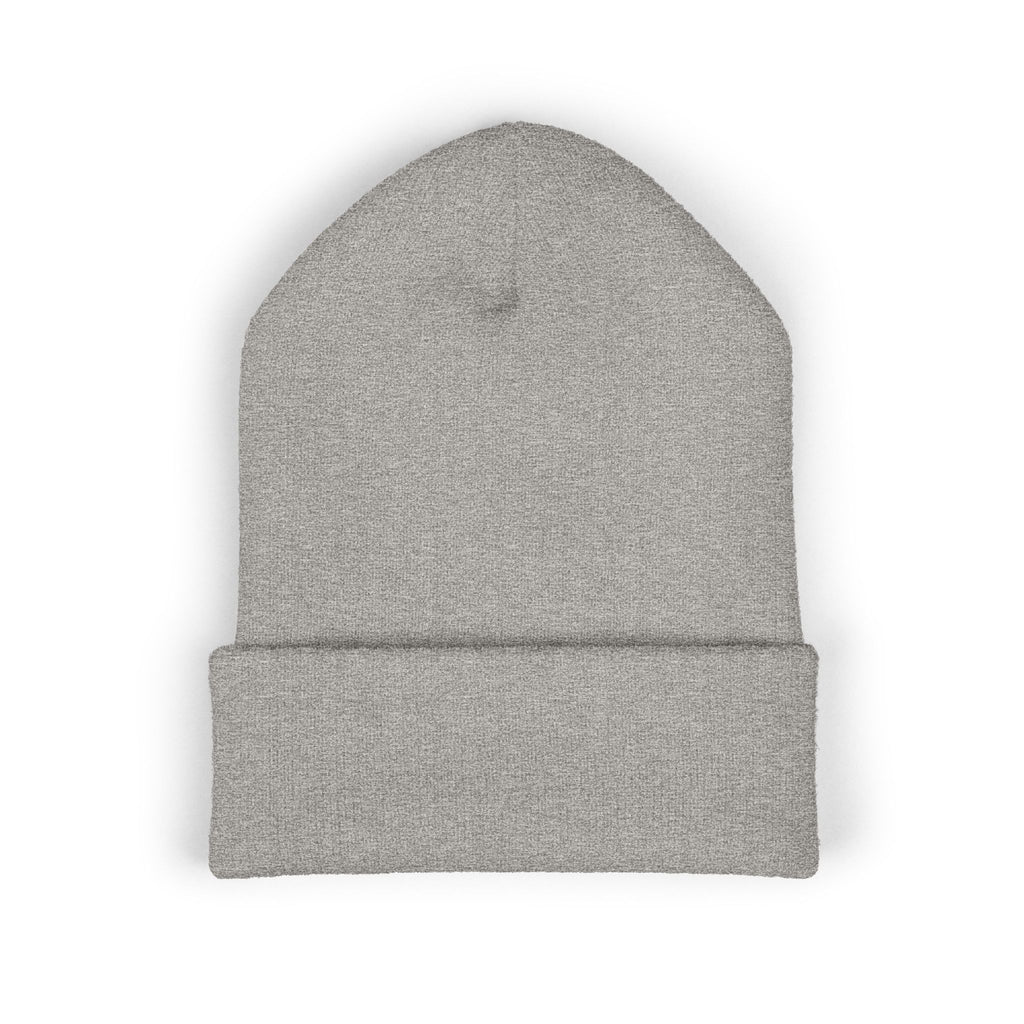 Embroidered Minimalist Logo Beanie — Classic Cuffed Knit Hat