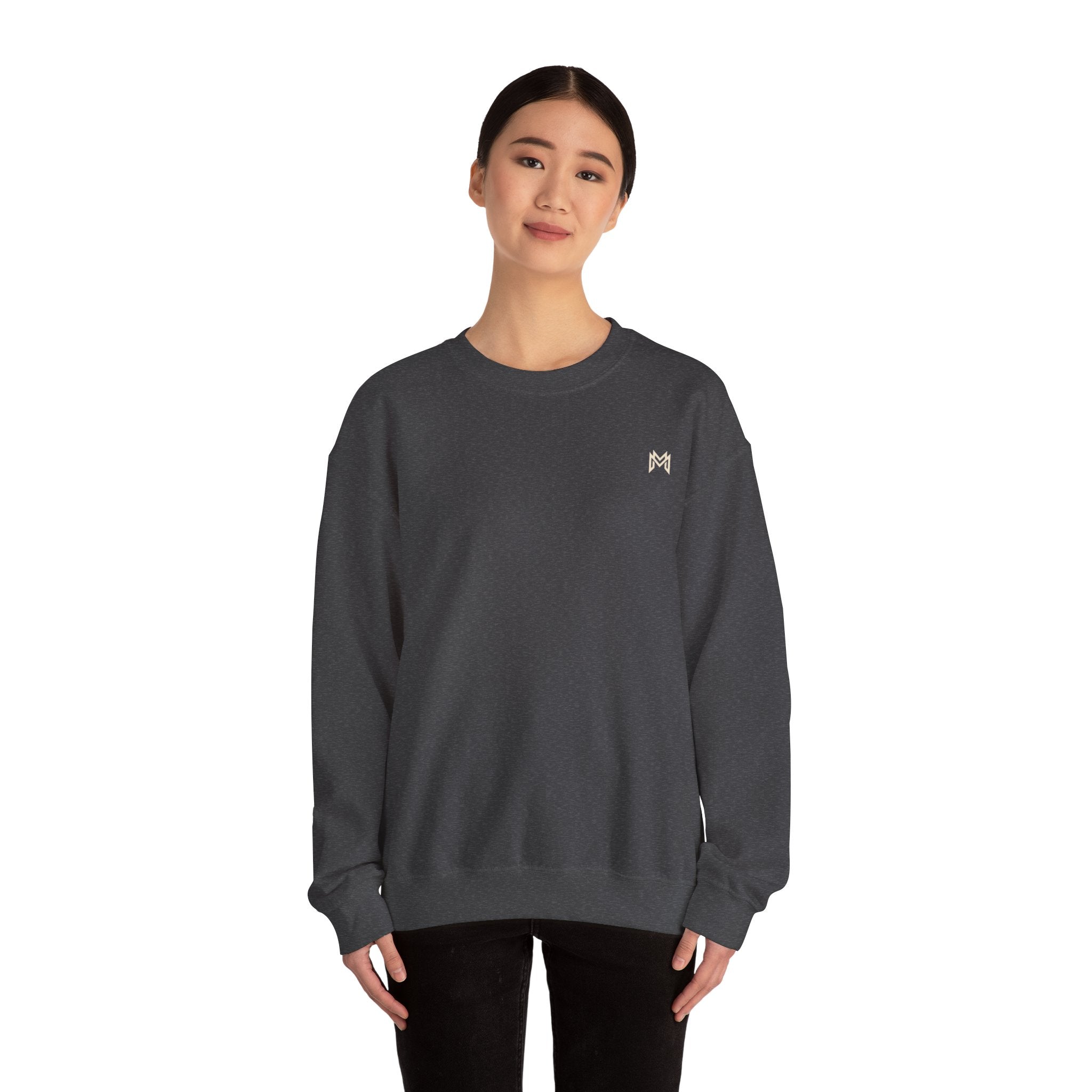 Classic White Crewneck Sweatshirt — Minimal Embroidered Everyday Pullover