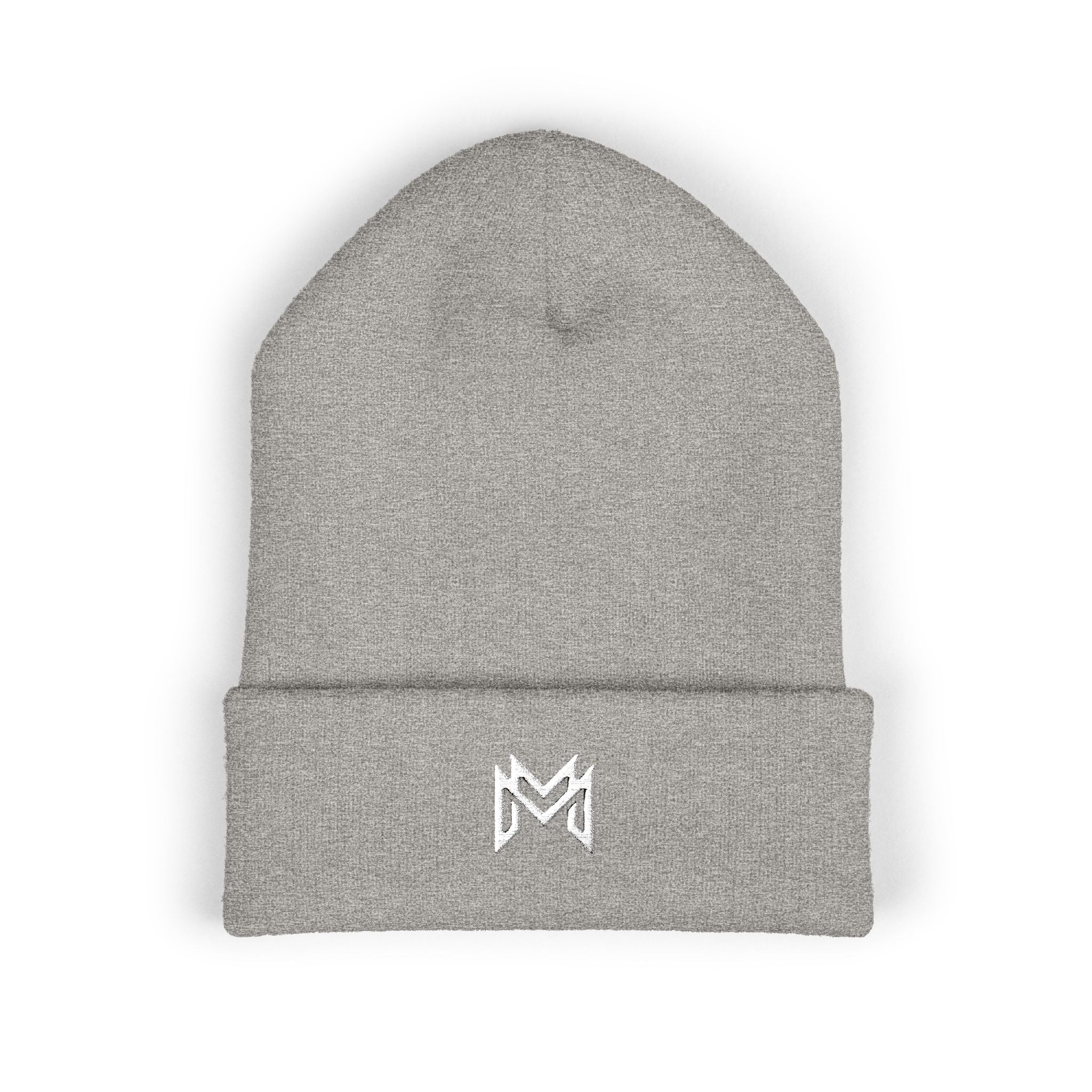 Embroidered Minimalist Logo Beanie — Classic Cuffed Knit Hat