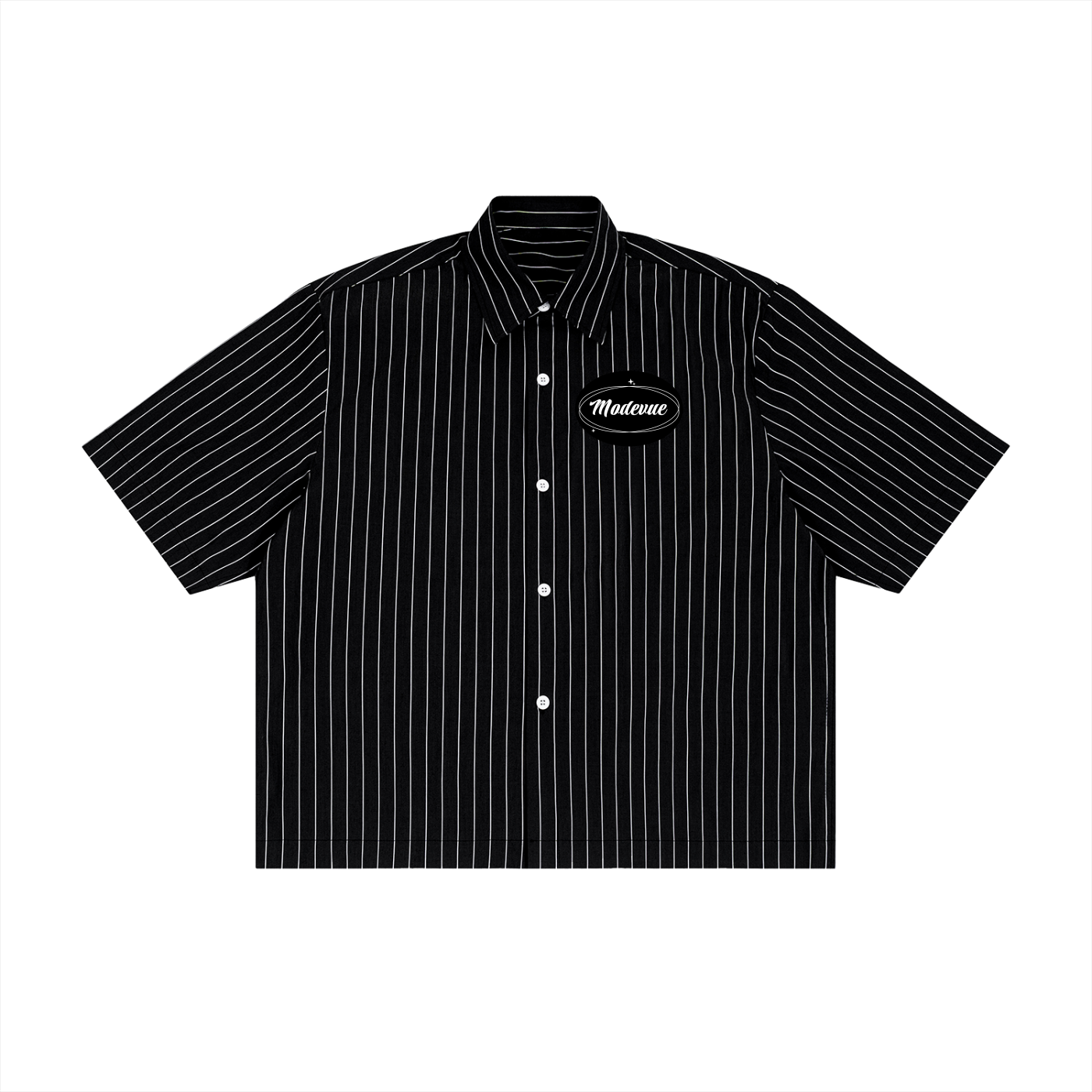 Unisex Striped Boxy Button-Up Shirt