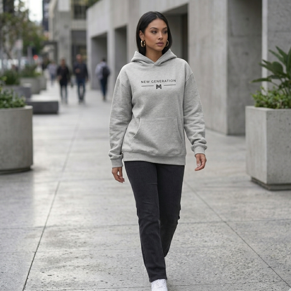 Essential Oversized Boxy Fit Fleece Hoodie