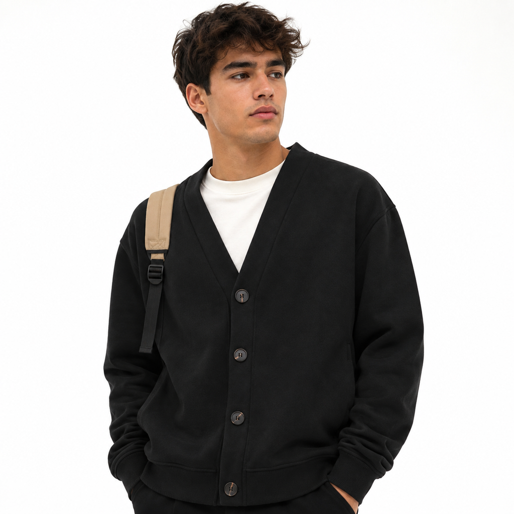 Modevue Men’s Essential Heavyweight Sweat Cardigan