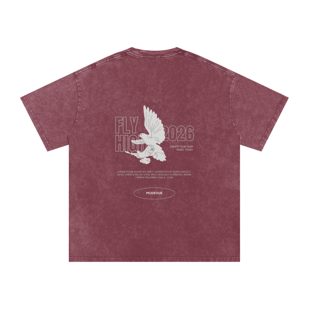 Snow Washed Oversized Cotton T-Shirt