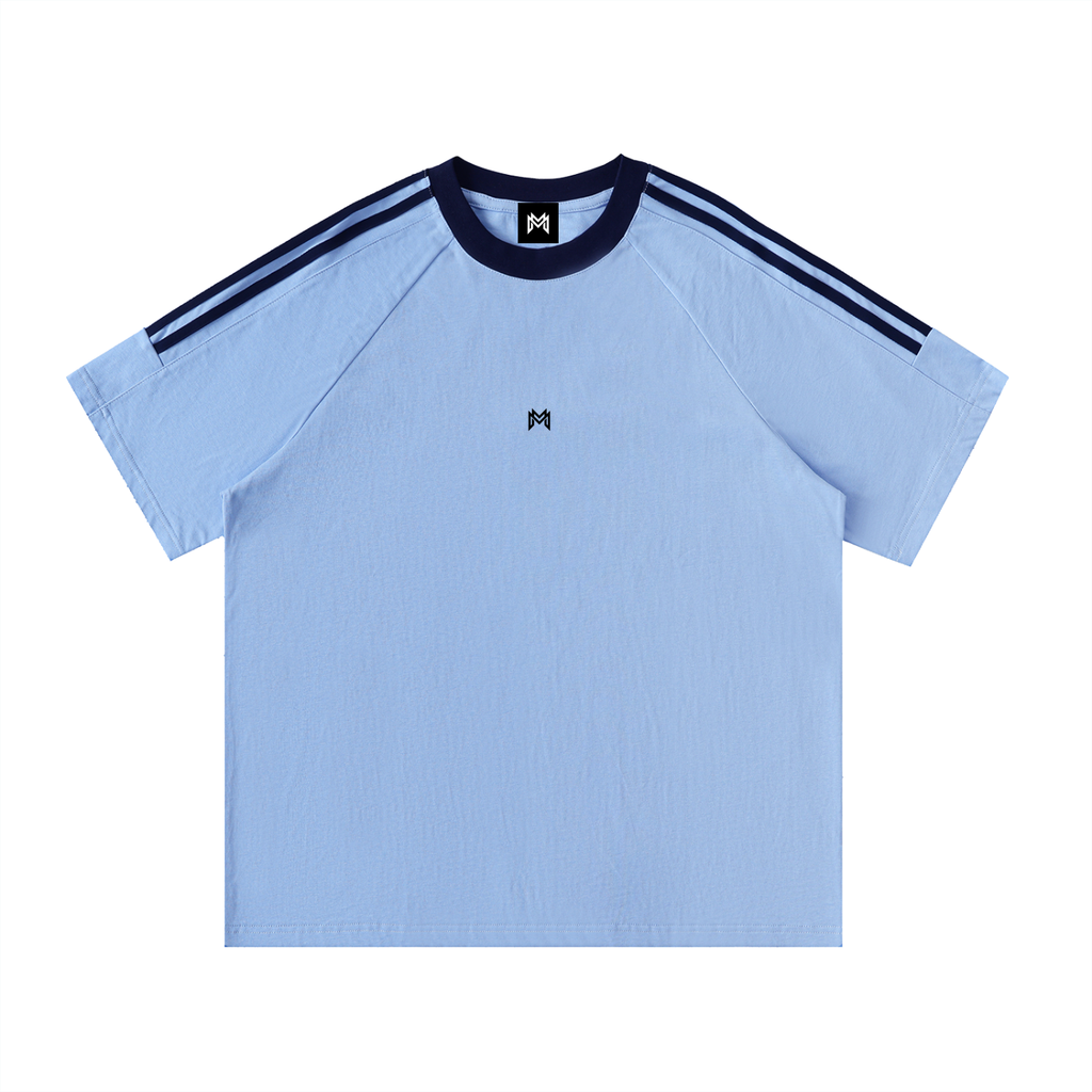 Modevue Men’s Contrast Tape Crewneck Cotton T-Shirt