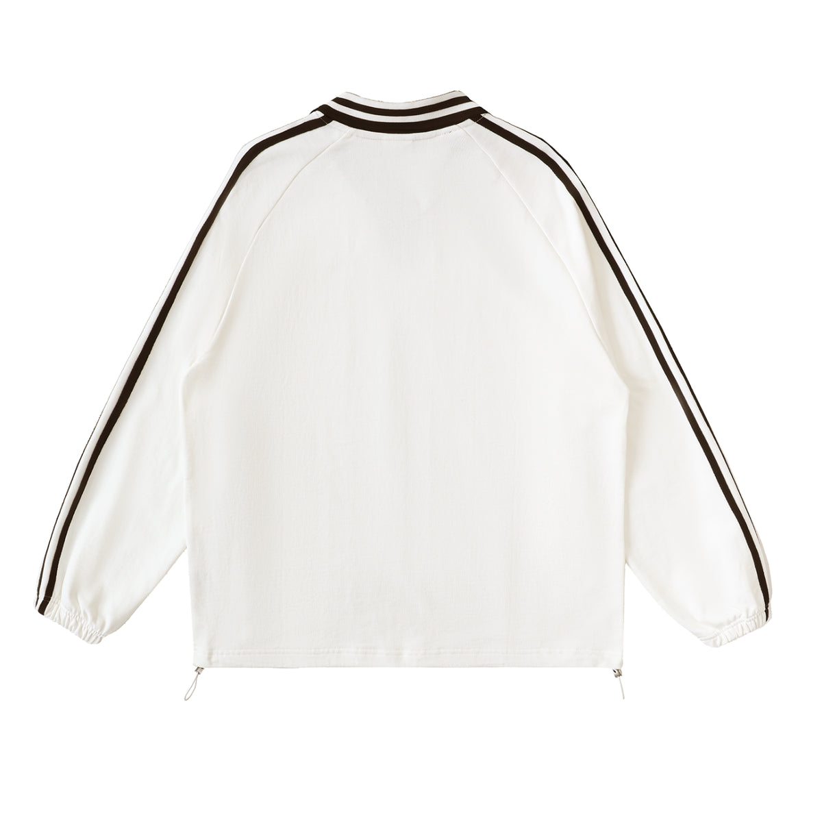 Contrast Striped Lapel Collar Sweatshirt